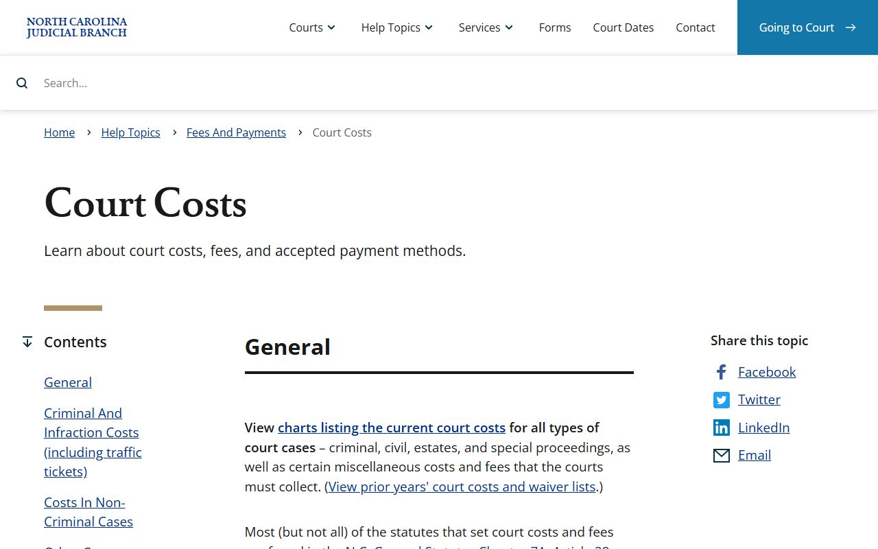 Union County court records court costs and copy fee source