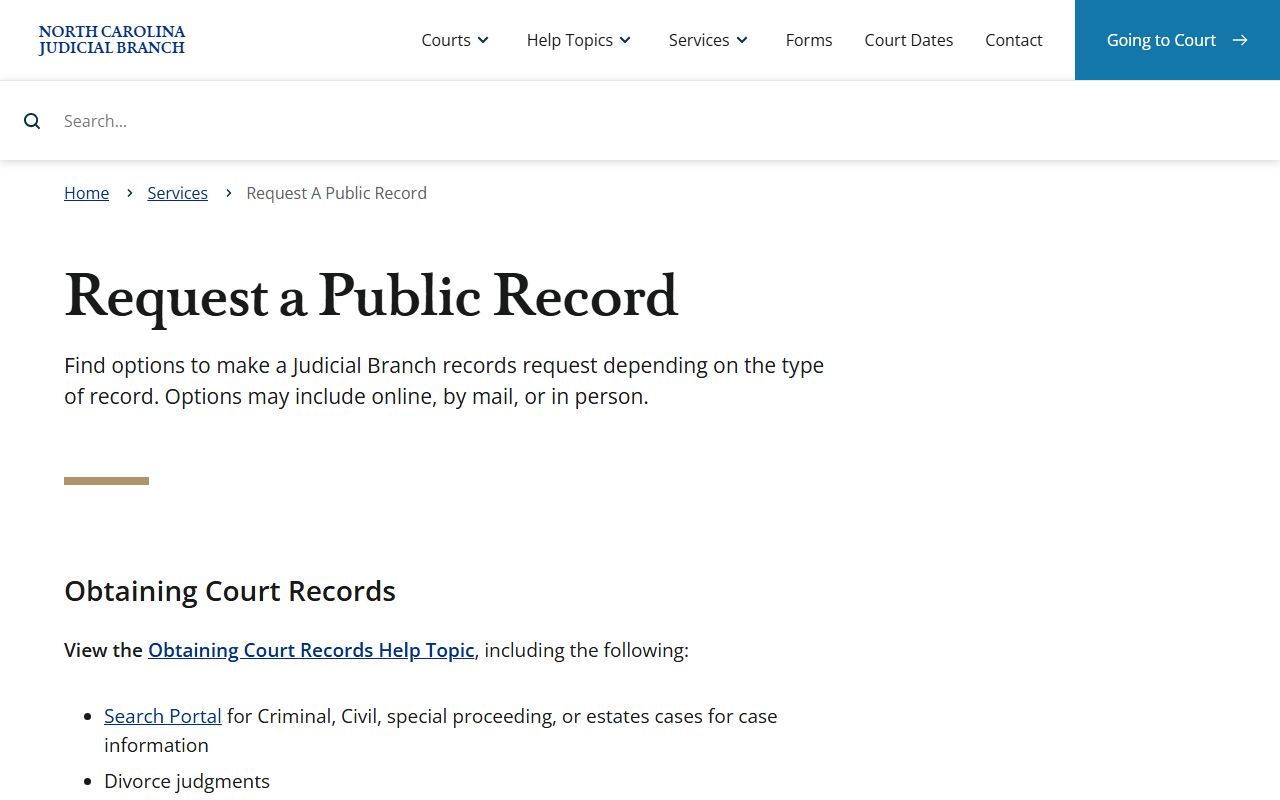 Union County court records Judicial Branch public record request service