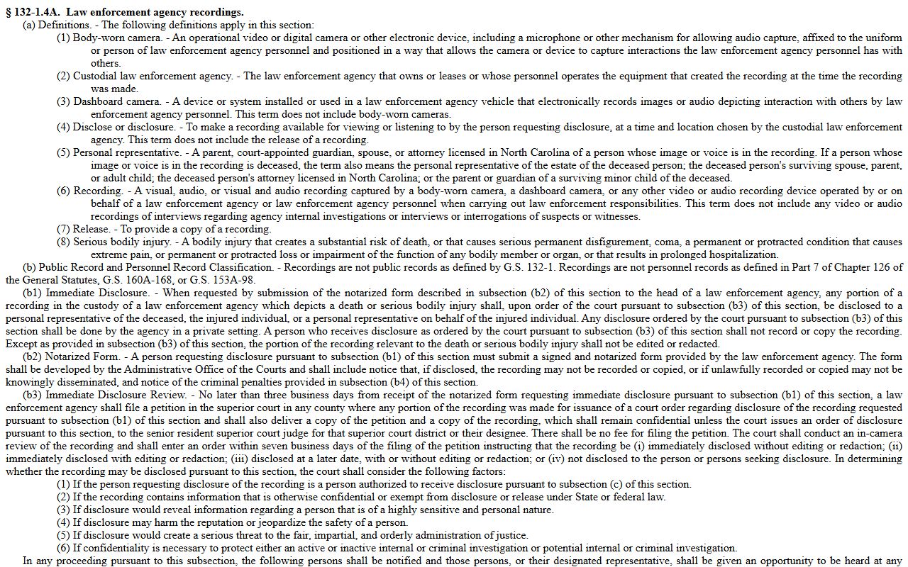 Union County criminal court records law enforcement recording disclosure statute