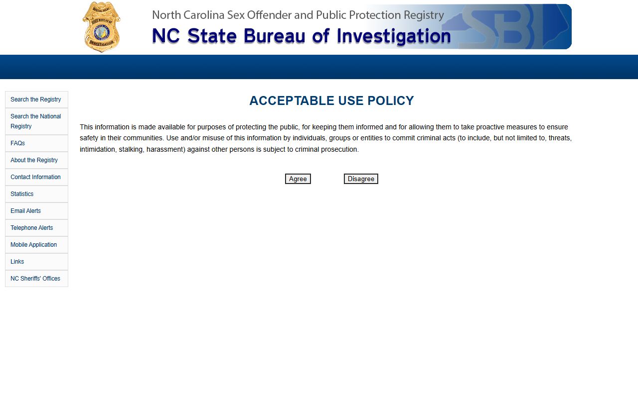 Union County inmate records N.C. sex offender registry
