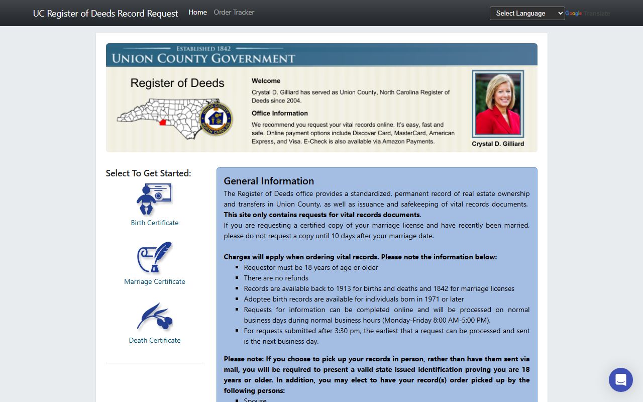 Union County probate records vital records portal