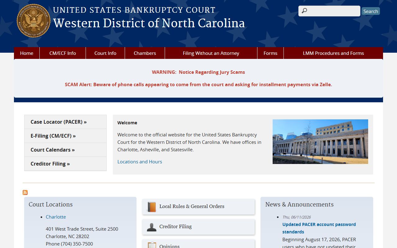 Union County probate records Western District bankruptcy court